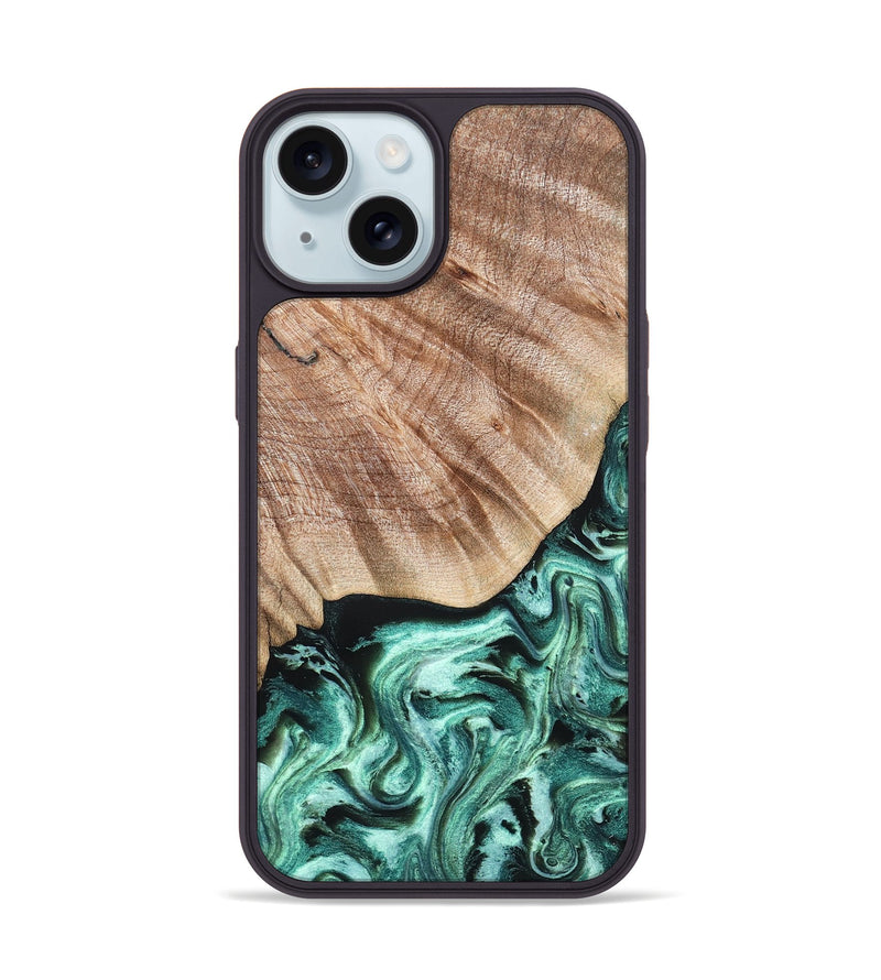 iPhone 15 Wood Phone Case - Arya (Green, 824911)