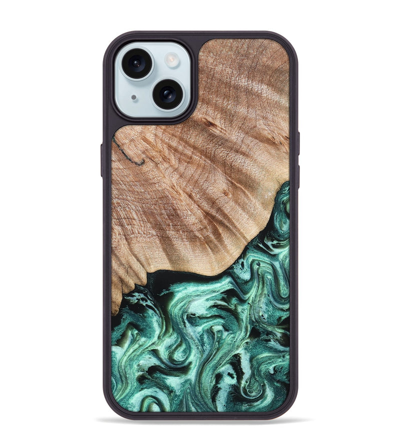 iPhone 15 Plus Wood Phone Case - Arya (Green, 824911)
