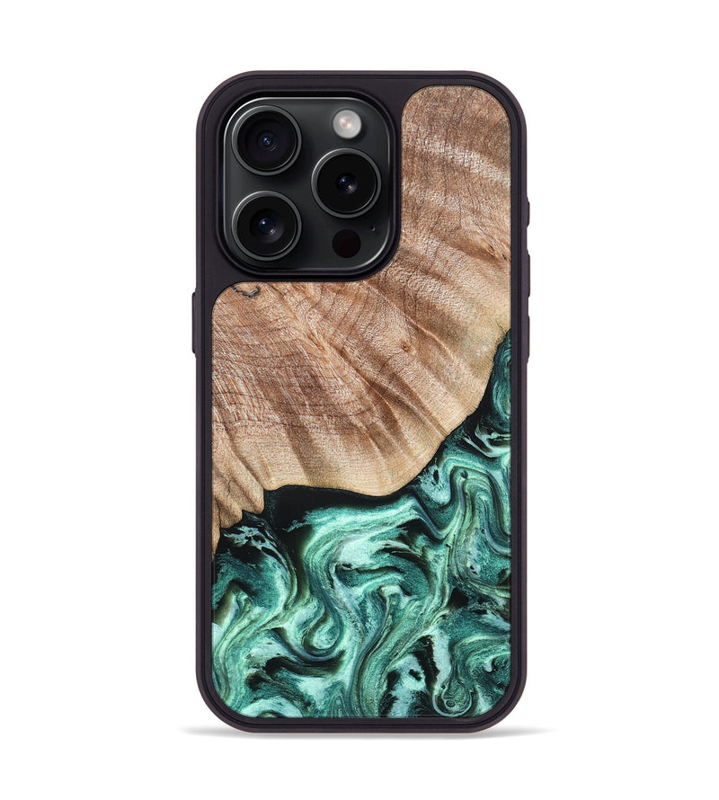 iPhone 15 Pro Wood Phone Case - Arya (Green, 824911)
