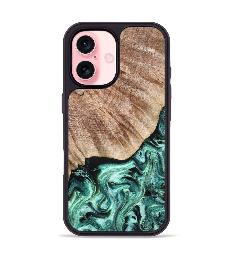 iPhone 16 Wood Phone Case - Arya (Green, 824911)