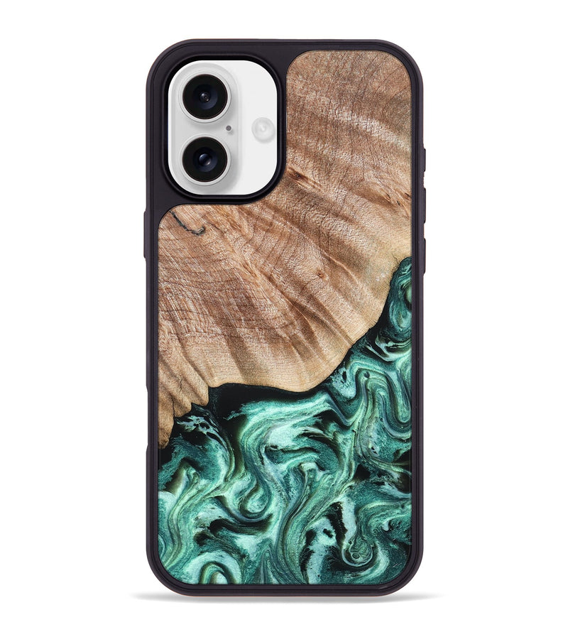 iPhone 16 Plus Wood Phone Case - Arya (Green, 824911)