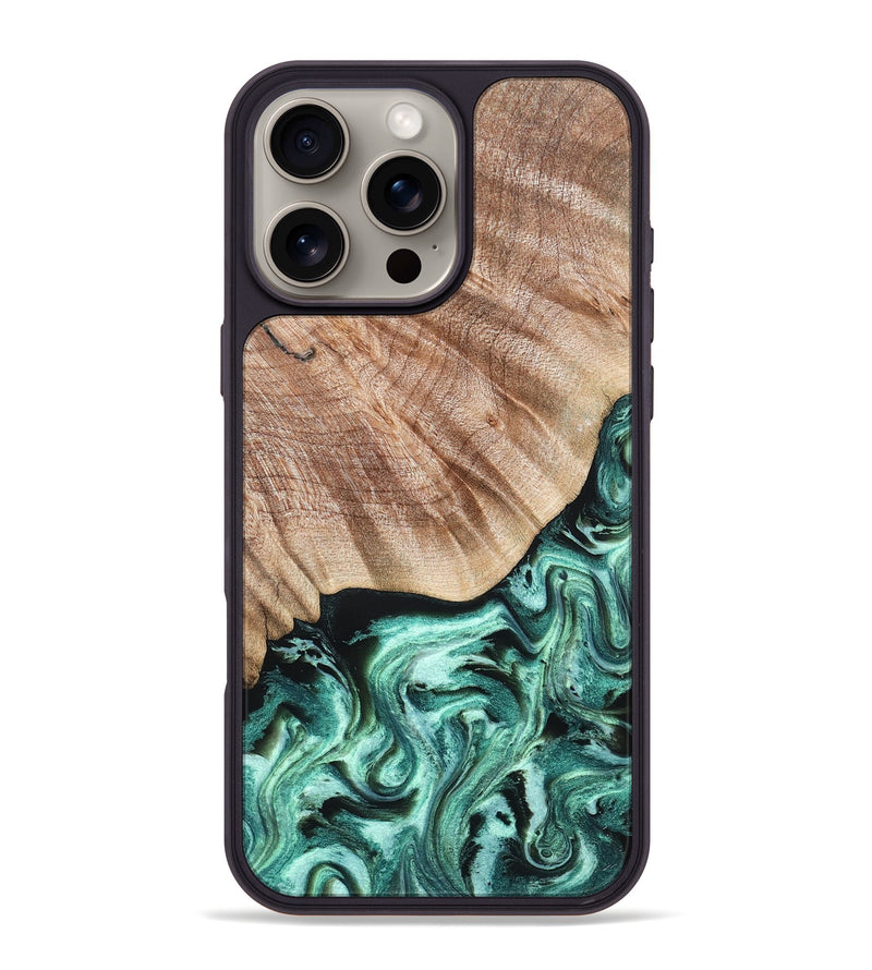 iPhone 16 Pro Max Wood Phone Case - Arya (Green, 824911)