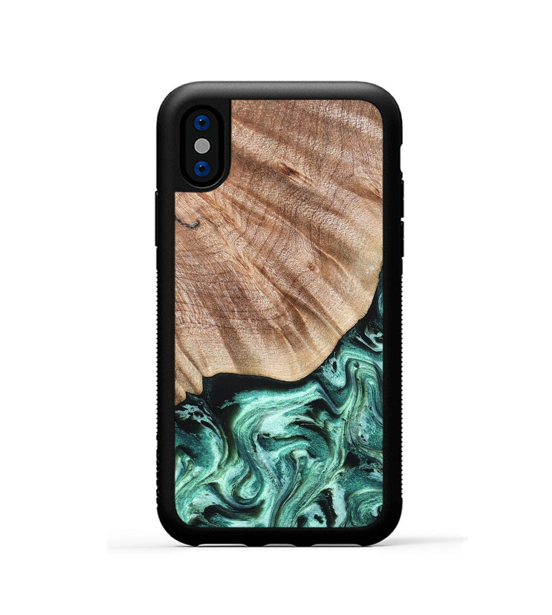 iPhone Xs Wood Phone Case - Arya (Green, 824911)