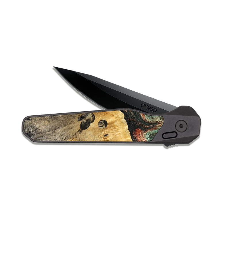 EDC Dark Slate Wood Pocket Knife - Liddie (Green, 824912)