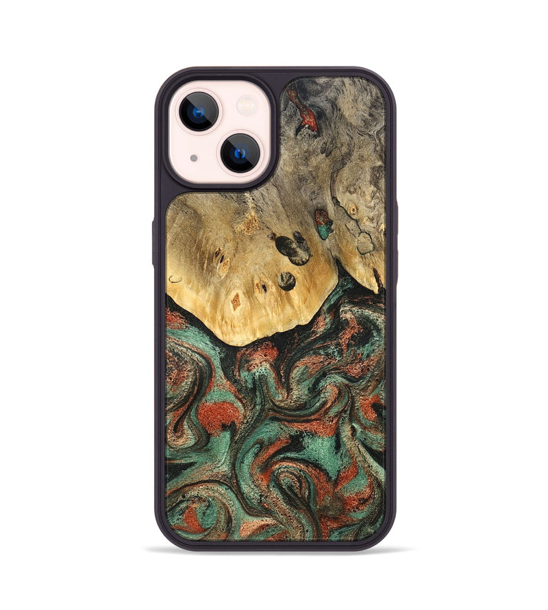 iPhone 14 Wood Phone Case - Liddie (Green, 824912)