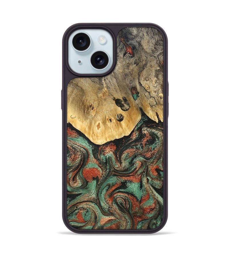 iPhone 15 Wood Phone Case - Liddie (Green, 824912)