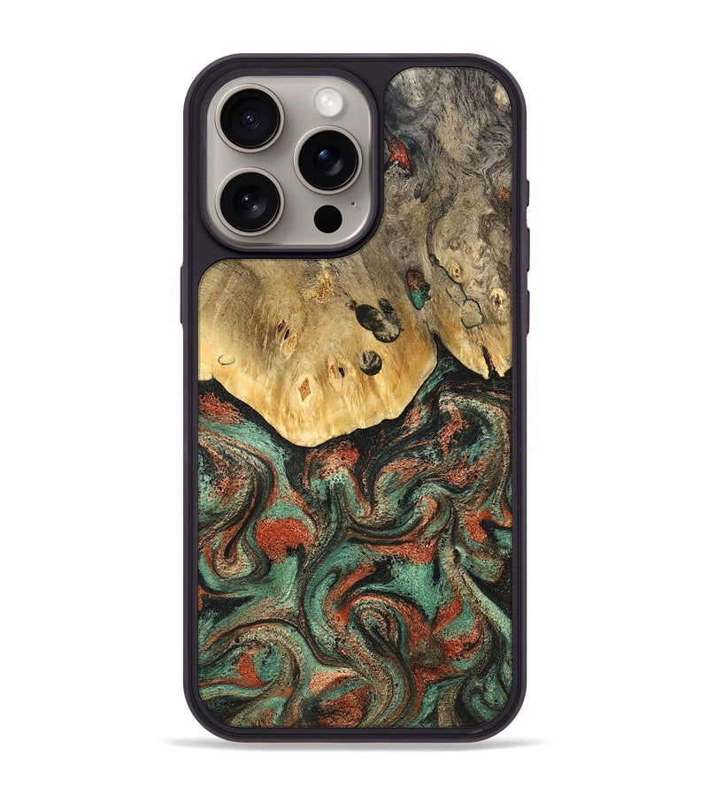 iPhone 15 Pro Max Wood Phone Case - Liddie (Green, 824912)