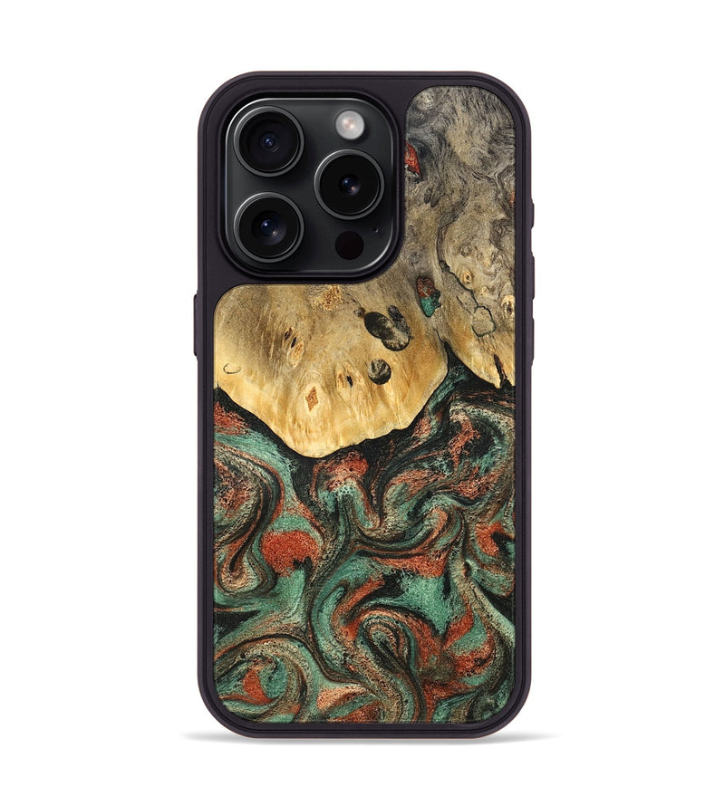 iPhone 15 Pro Wood Phone Case - Liddie (Green, 824912)