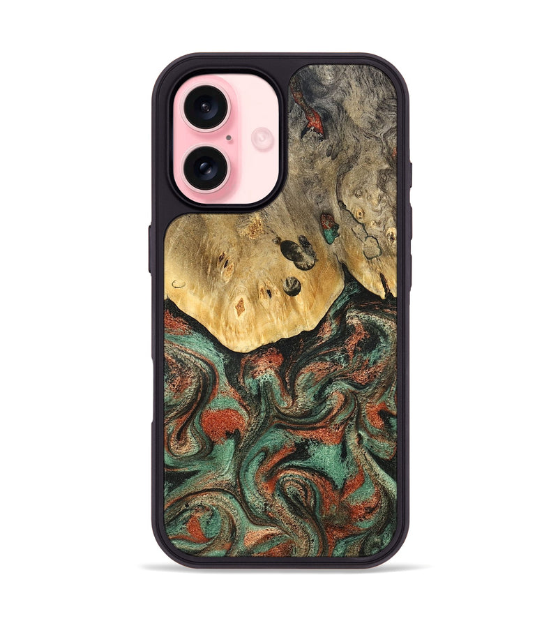 iPhone 16 Wood Phone Case - Liddie (Green, 824912)