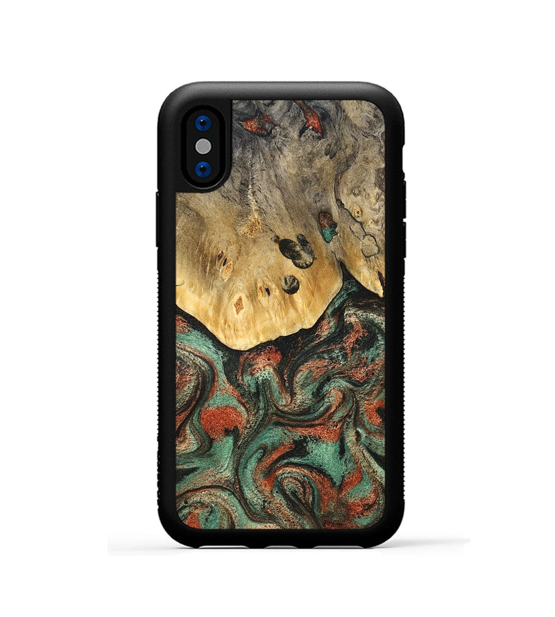 iPhone Xs Wood Phone Case - Liddie (Green, 824912)