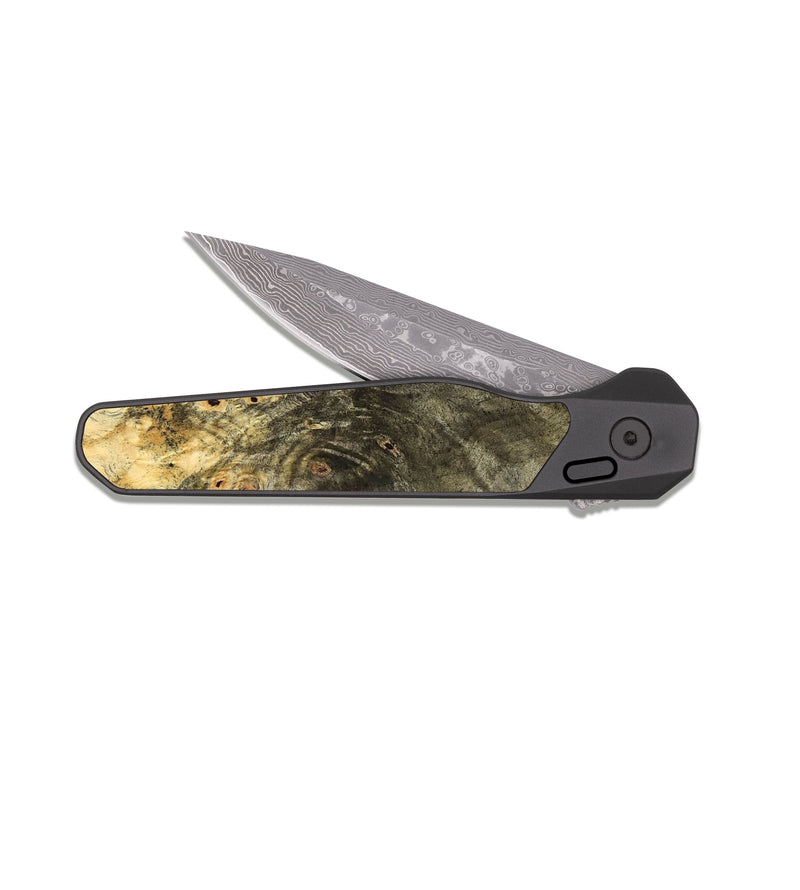 EDC Dark Damascus Wood Pocket Knife - Adella (Wood Burl, 824919)