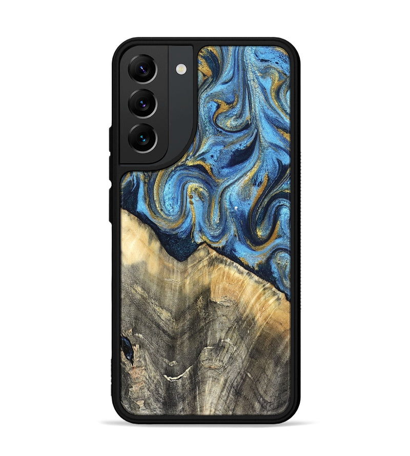 Galaxy S22 Plus Wood Phone Case - Kristyn (Teal & Gold, 824924)