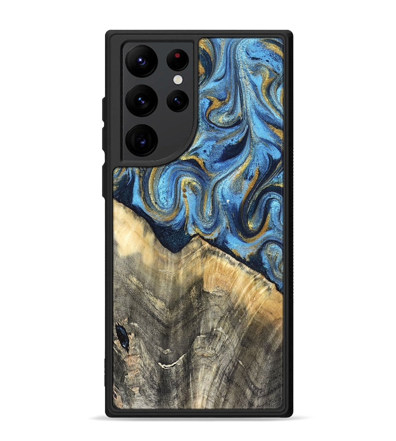 Galaxy S22 Ultra Wood Phone Case - Kristyn (Teal & Gold, 824924)
