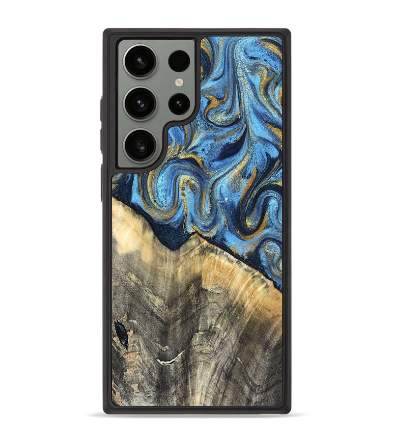 Galaxy S23 Ultra Wood Phone Case - Kristyn (Teal & Gold, 824924)