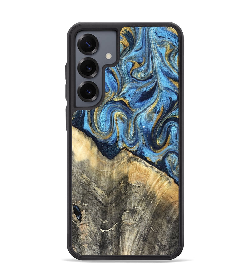 Galaxy S25 Plus Wood Phone Case - Kristyn (Teal & Gold, 824924)