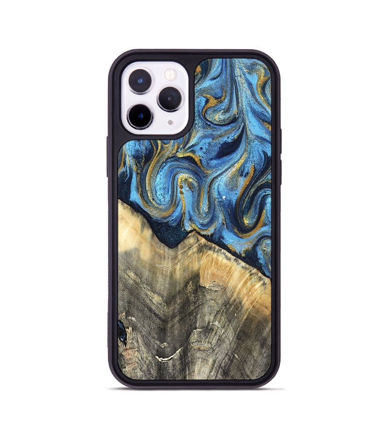 iPhone 11 Pro Wood Phone Case - Kristyn (Teal & Gold, 824924)