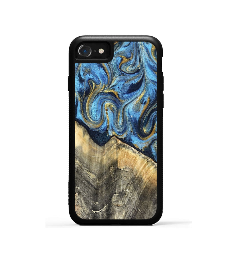 iPhone SE Wood Phone Case - Kristyn (Teal & Gold, 824924)