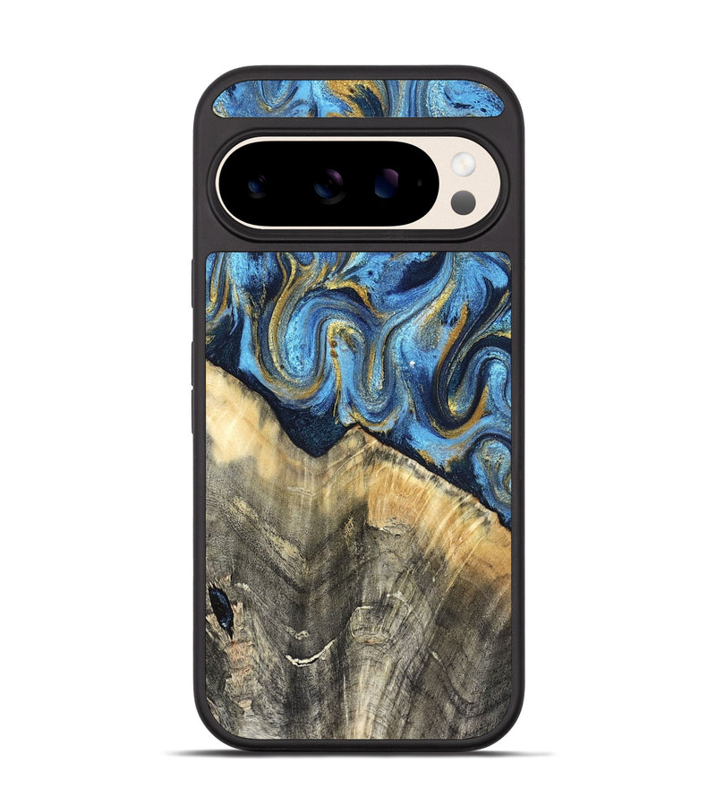 Pixel 10 Wood Phone Case - Kristyn (Teal & Gold, 824924)