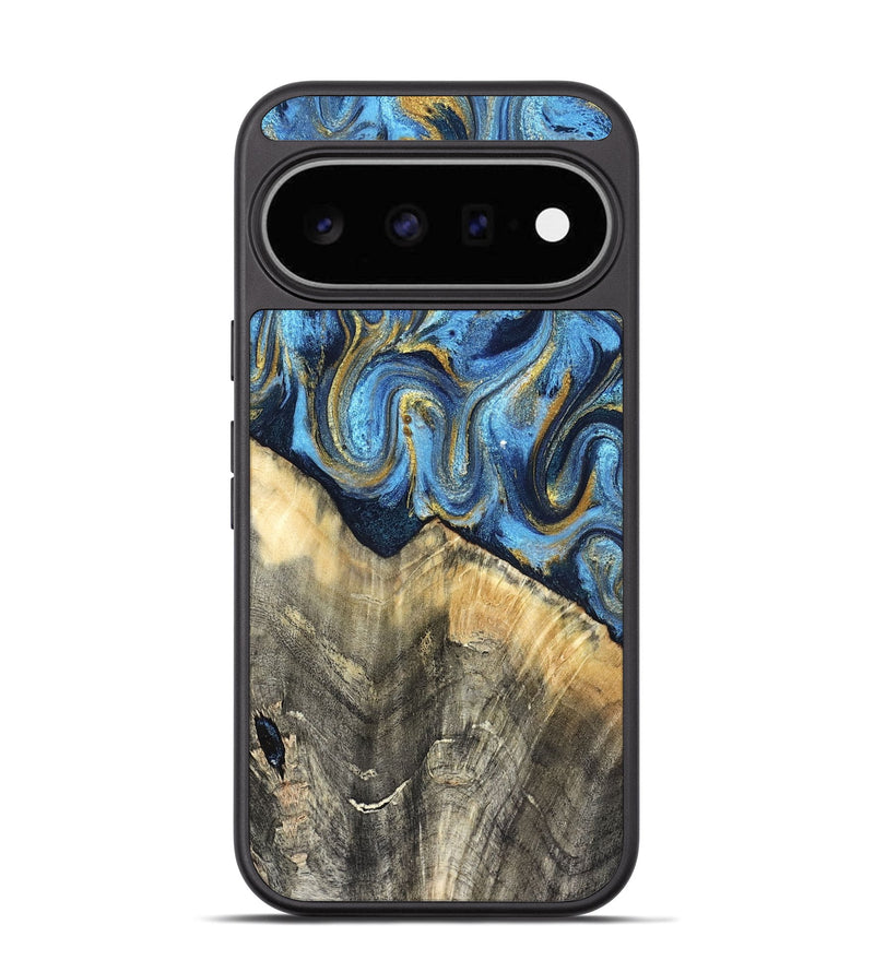 Pixel 11 Wood Phone Case - Kristyn (Teal & Gold, 824924)
