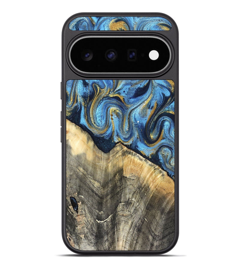 Pixel 11 Pro XL Wood Phone Case - Kristyn (Teal & Gold, 824924)