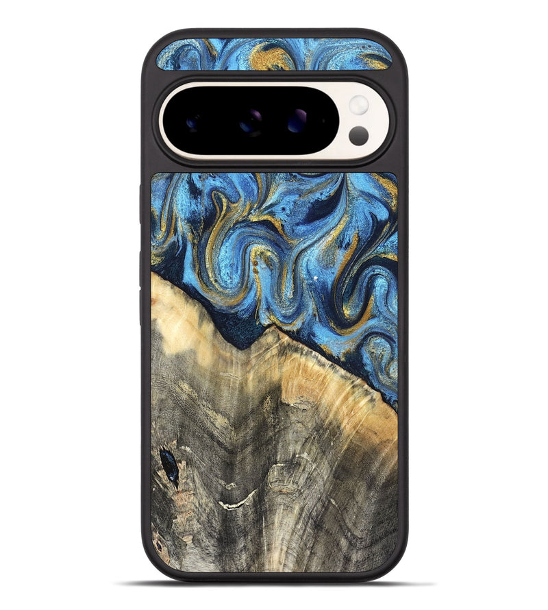 Pixel 9 Pro XL Wood Phone Case - Kristyn (Teal & Gold, 824924)