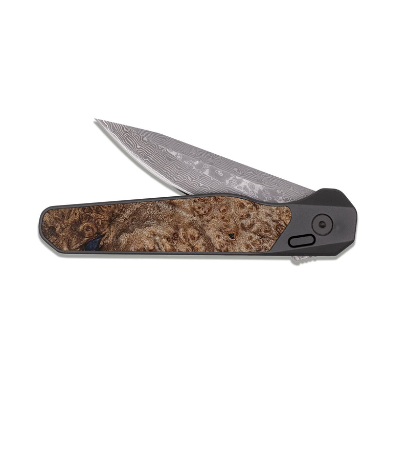 EDC Dark Damascus Wood Pocket Knife - Silas (Wood Burl, 824930)