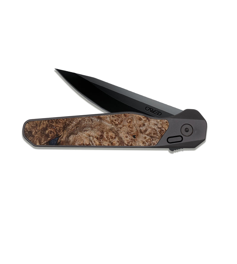 EDC Dark Slate Wood Pocket Knife - Silas (Wood Burl, 824930)