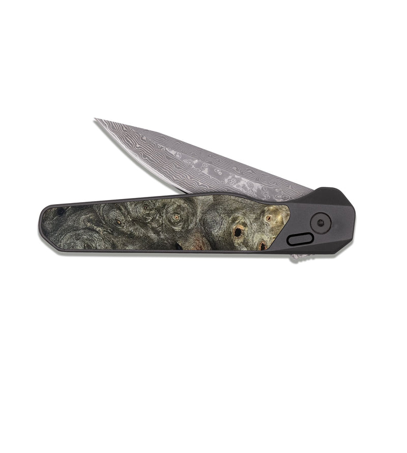 EDC Dark Damascus Wood Pocket Knife - Donnie (Wood Burl, 824931)