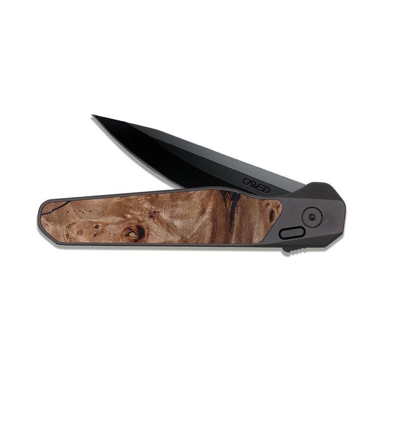 EDC Dark Slate Wood Pocket Knife - Quiana (Wood Burl, 824936)