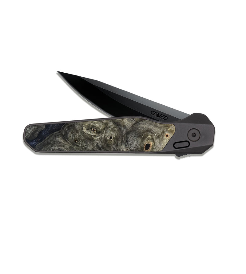 EDC Dark Slate Wood Pocket Knife - Ashlyn (Wood Burl, 824938)