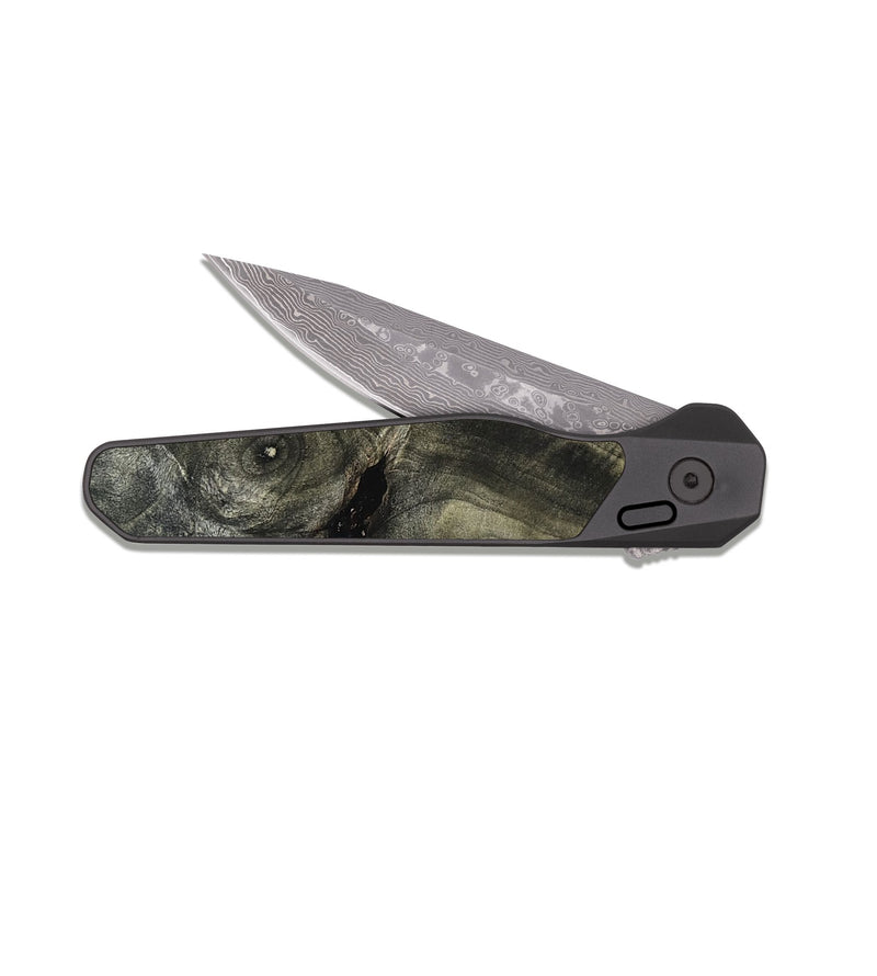 EDC Dark Damascus Wood Pocket Knife - Dinah (Wood Burl, 824942)