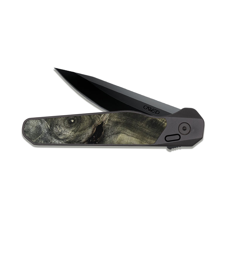 EDC Dark Slate Wood Pocket Knife - Dinah (Wood Burl, 824942)