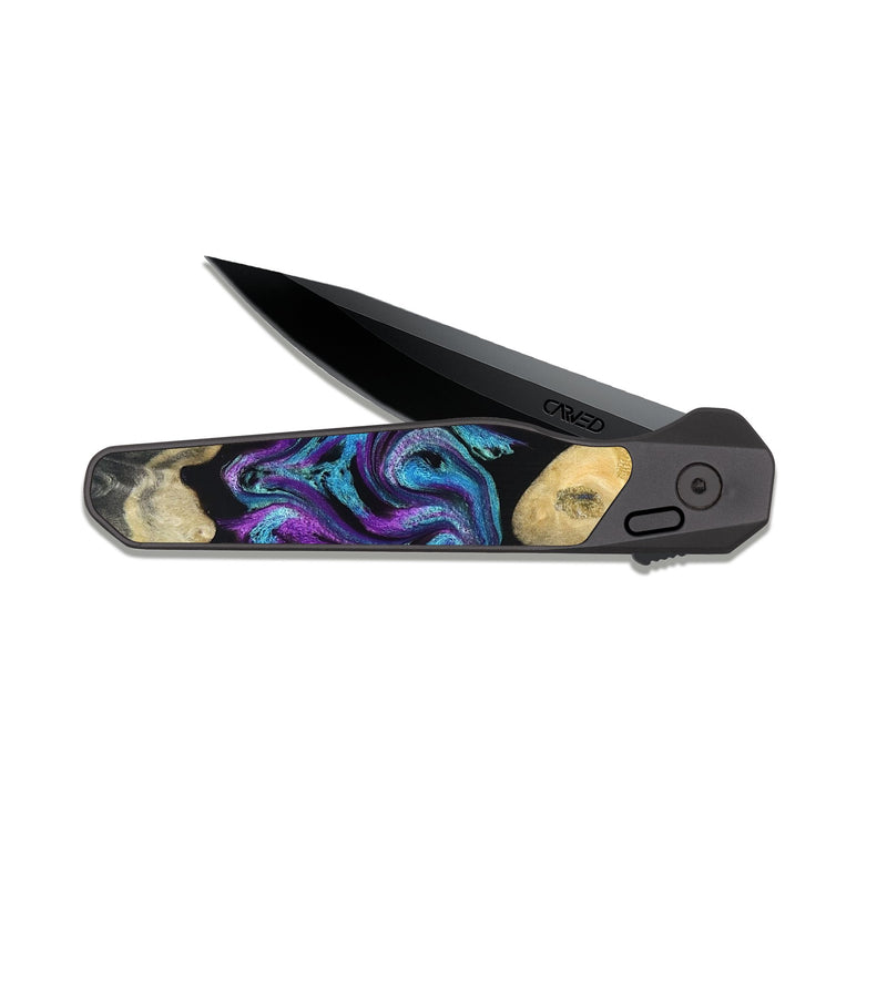 EDC Dark Slate Wood Pocket Knife - Jesiah (Purple, 824945)