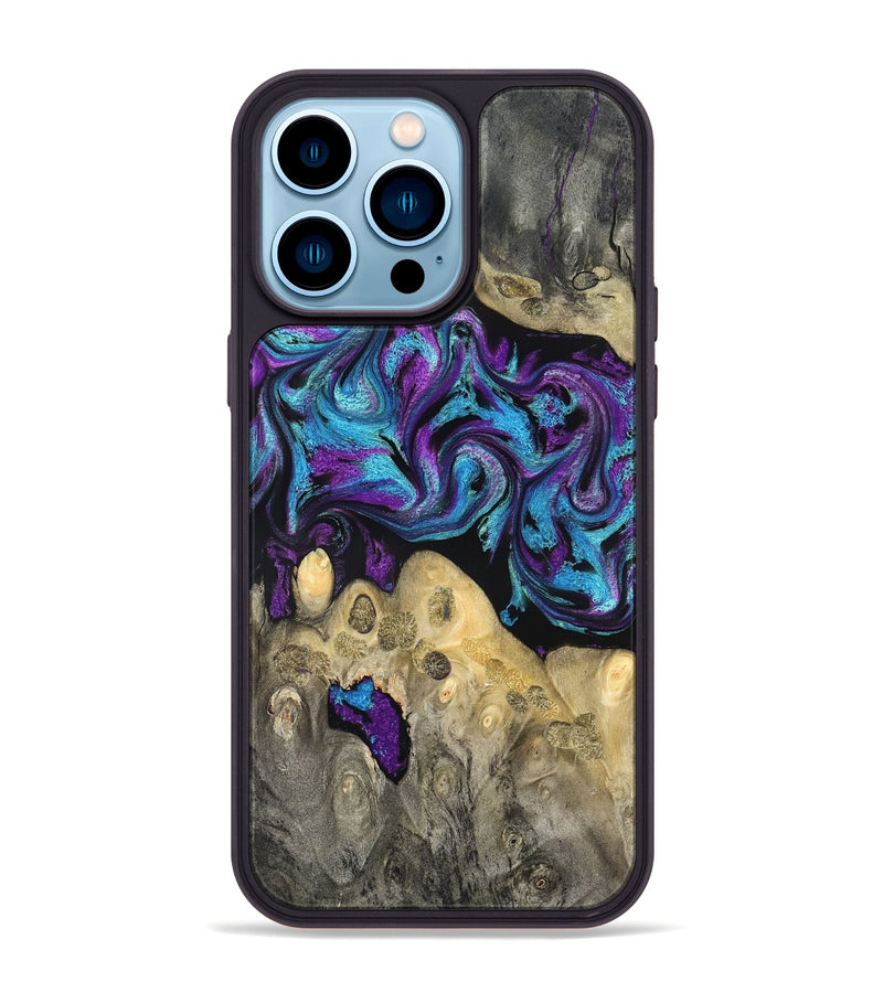 iPhone 14 Pro Max Wood Phone Case - Jesiah (Purple, 824945)