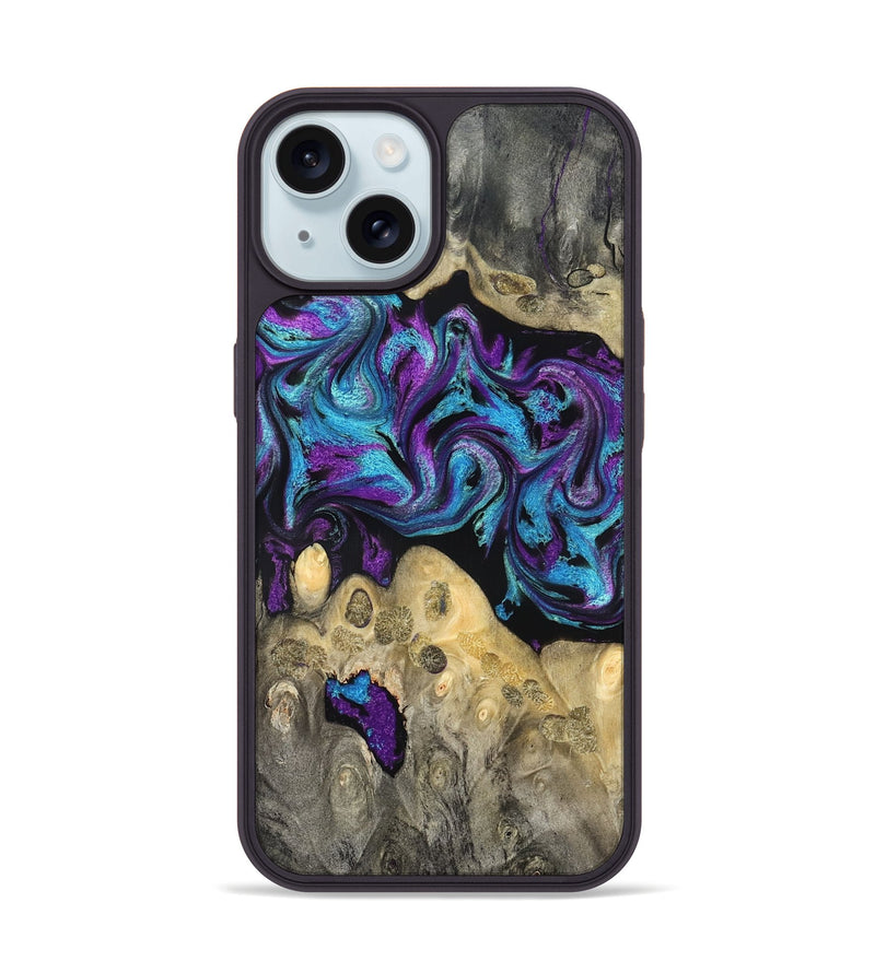 iPhone 15 Wood Phone Case - Jesiah (Purple, 824945)