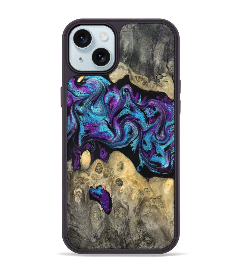 iPhone 15 Plus Wood Phone Case - Jesiah (Purple, 824945)