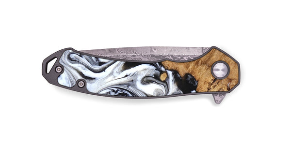 EDC Wood Pocket Knife - Robbie (Black & White, 824947)