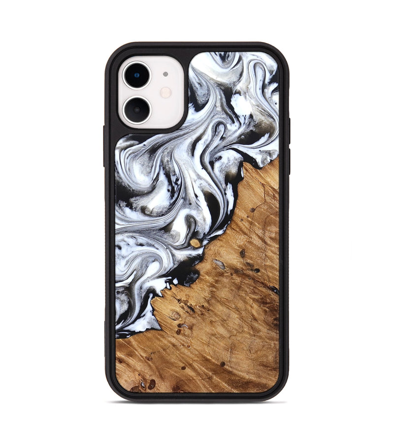 iPhone 11 Wood Phone Case - Robbie (Black & White, 824947)