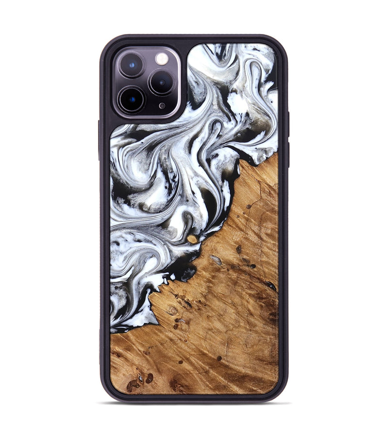 iPhone 11 Pro Max Wood Phone Case - Robbie (Black & White, 824947)