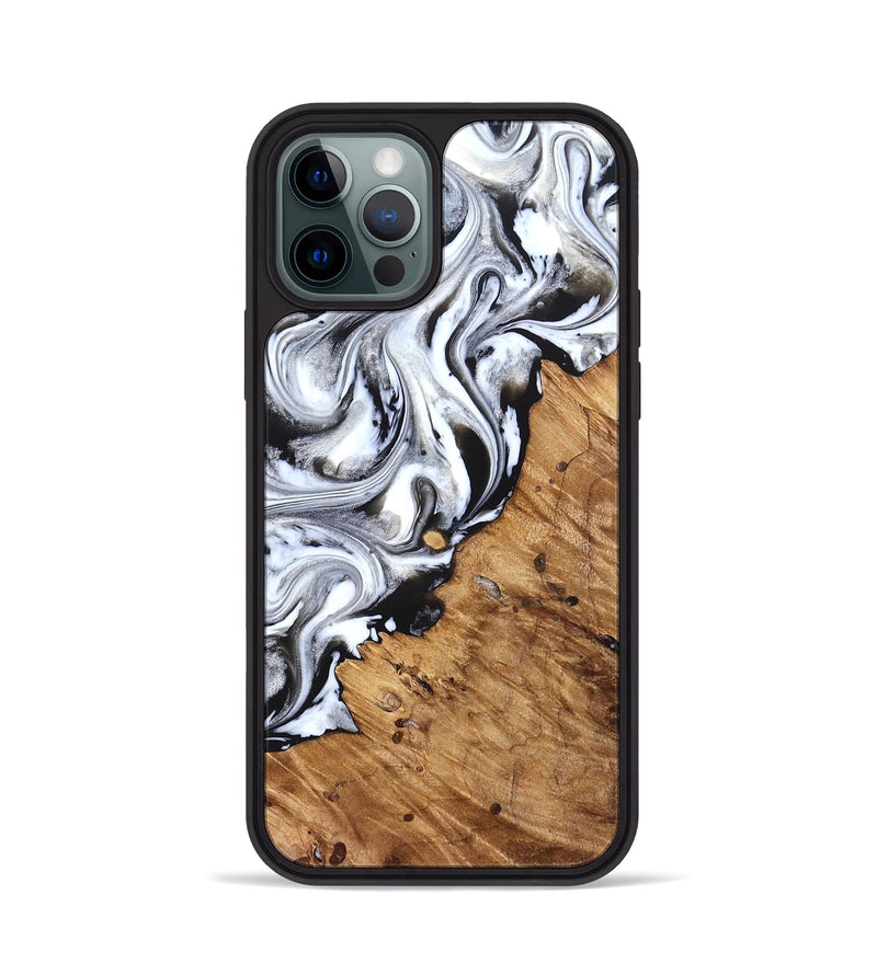 iPhone 12 Pro Wood Phone Case - Robbie (Black & White, 824947)