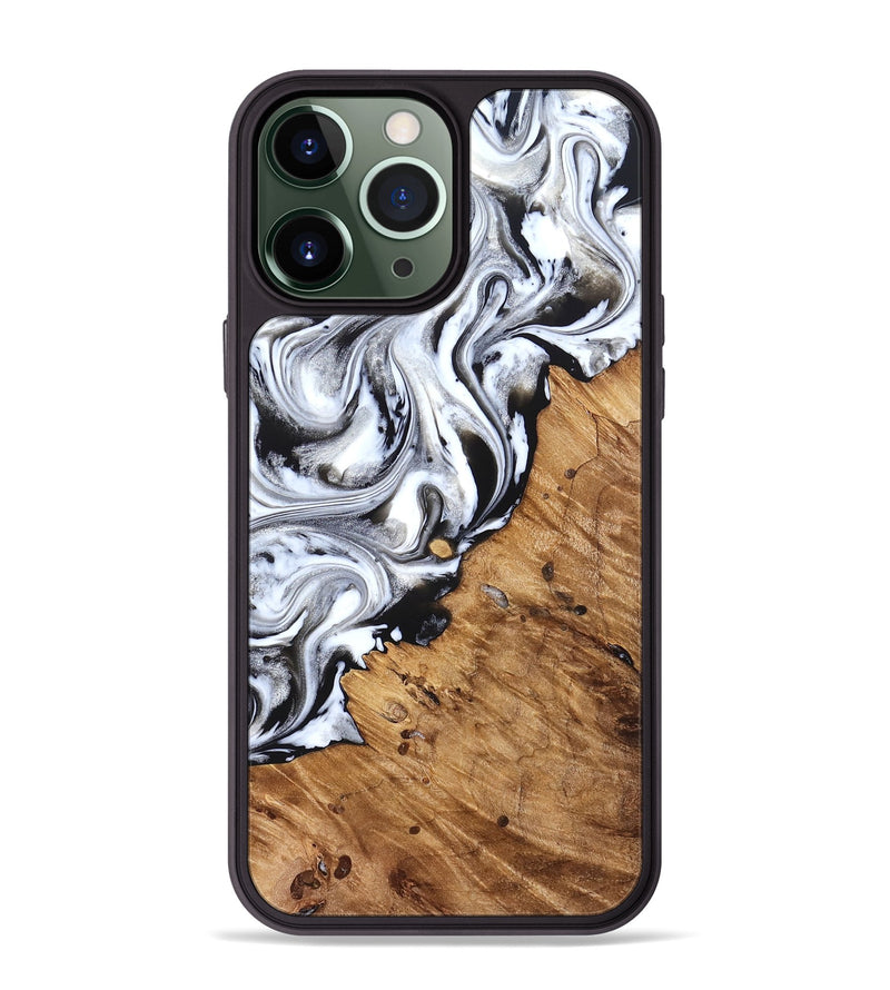 iPhone 13 Pro Max Wood Phone Case - Robbie (Black & White, 824947)