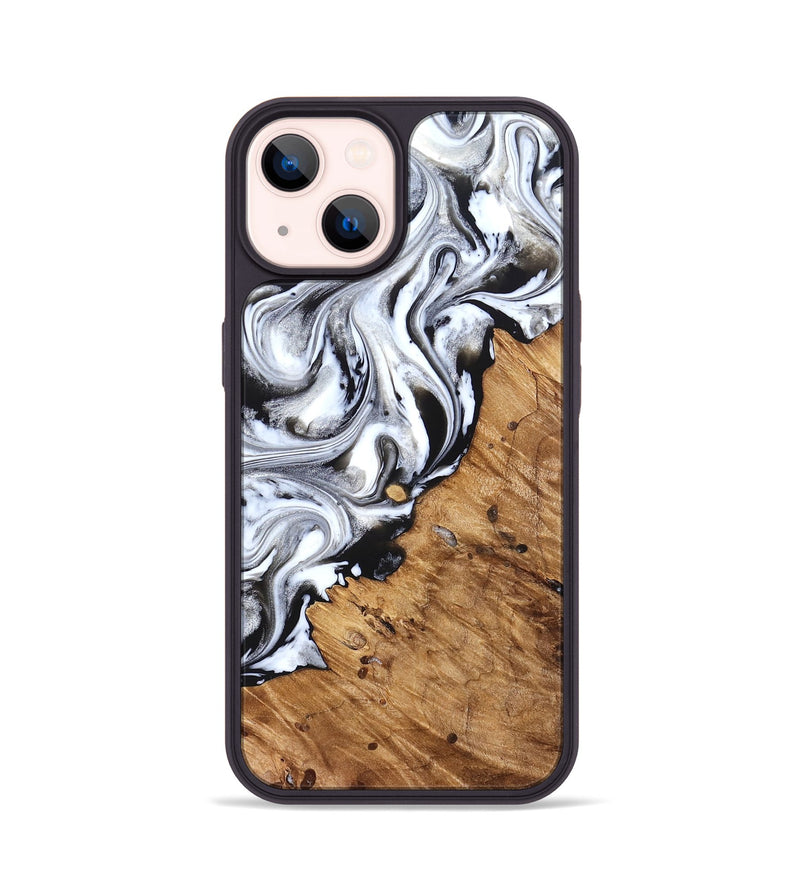 iPhone 14 Wood Phone Case - Robbie (Black & White, 824947)