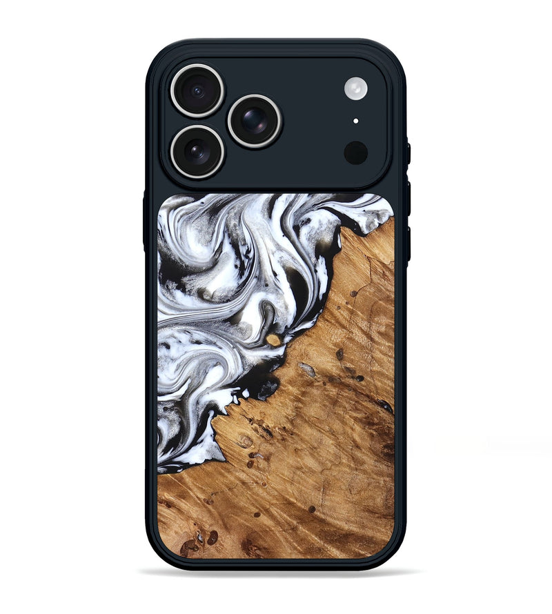 iPhone 17 Pro Max Wood Phone Case - Robbie (Black & White, 824947)