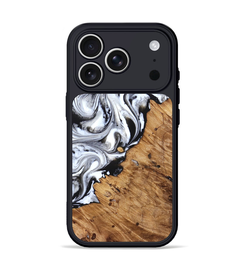 iPhone 17 Pro Wood Phone Case - Robbie (Black & White, 824947)