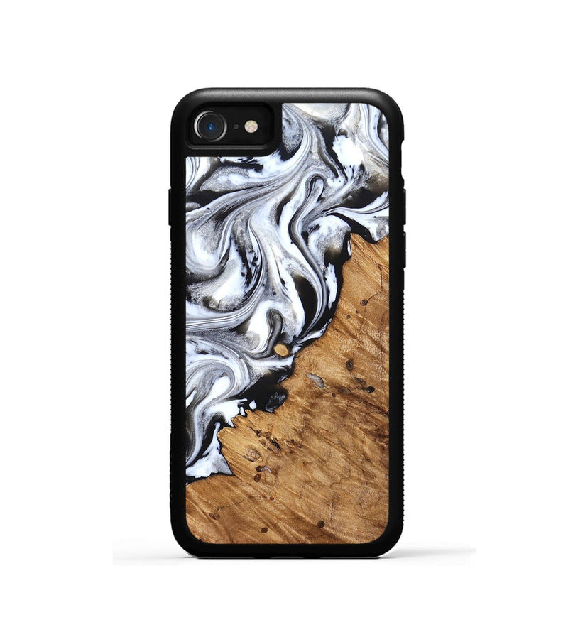 iPhone SE Wood Phone Case - Robbie (Black & White, 824947)