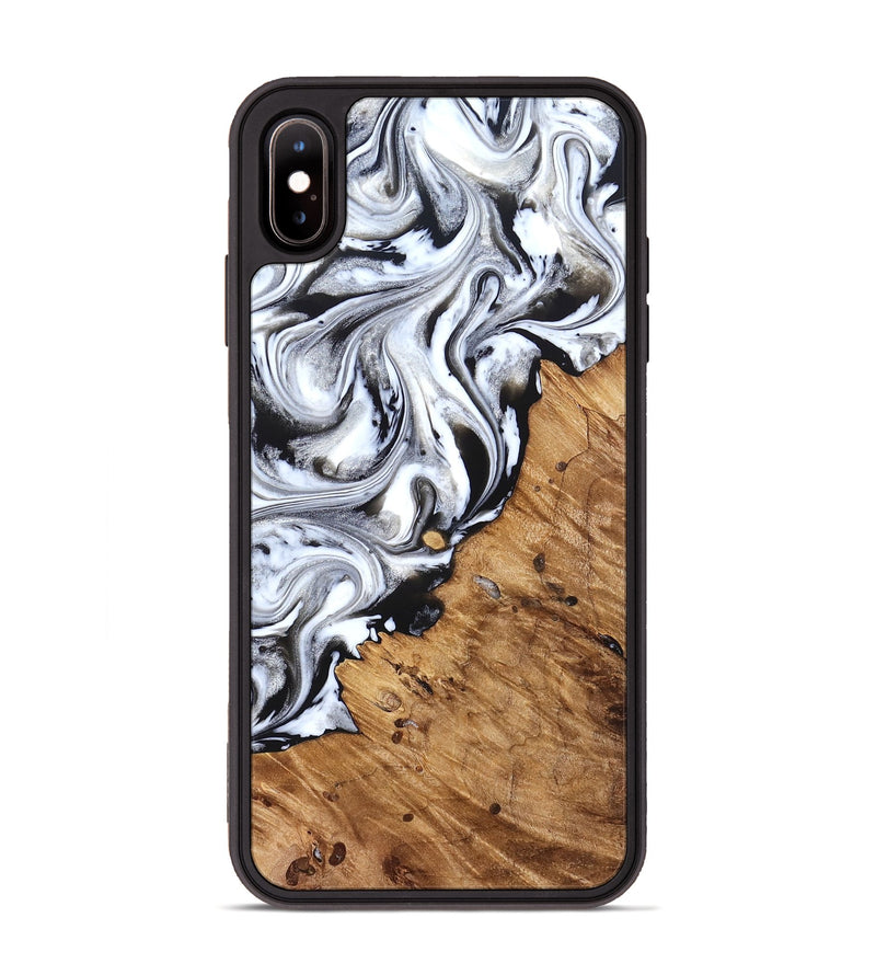 iPhone Xs Max Wood Phone Case - Robbie (Black & White, 824947)