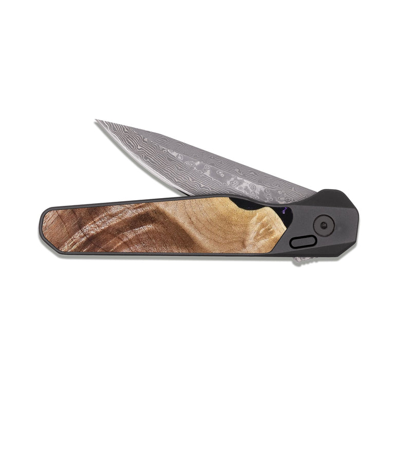 EDC Dark Damascus Wood Pocket Knife - Elmore (Purple, 824952)