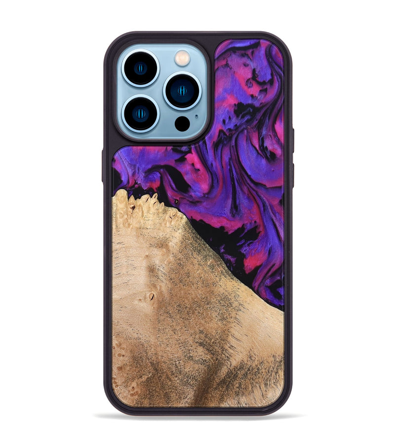 iPhone 14 Pro Max Wood Phone Case - Zola (Purple, 824953)