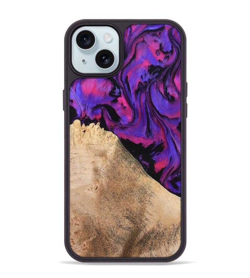 iPhone 15 Plus Wood Phone Case - Zola (Purple, 824953)