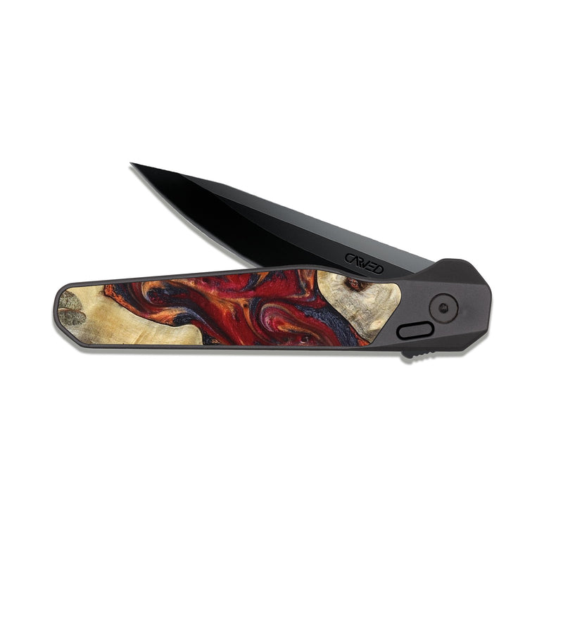 EDC Dark Slate Wood Pocket Knife - Verona (Red, 824955)